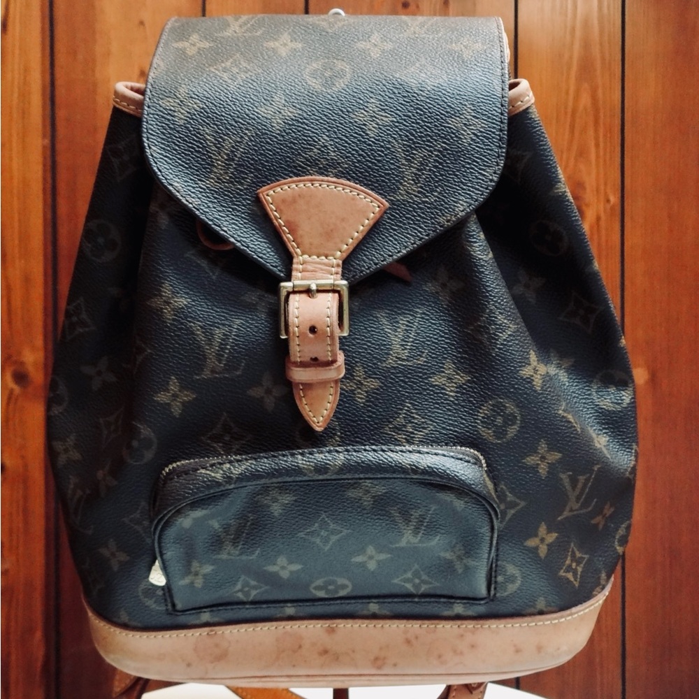 937512O LV Backpack Bag Montsouris MM Brown Mono
